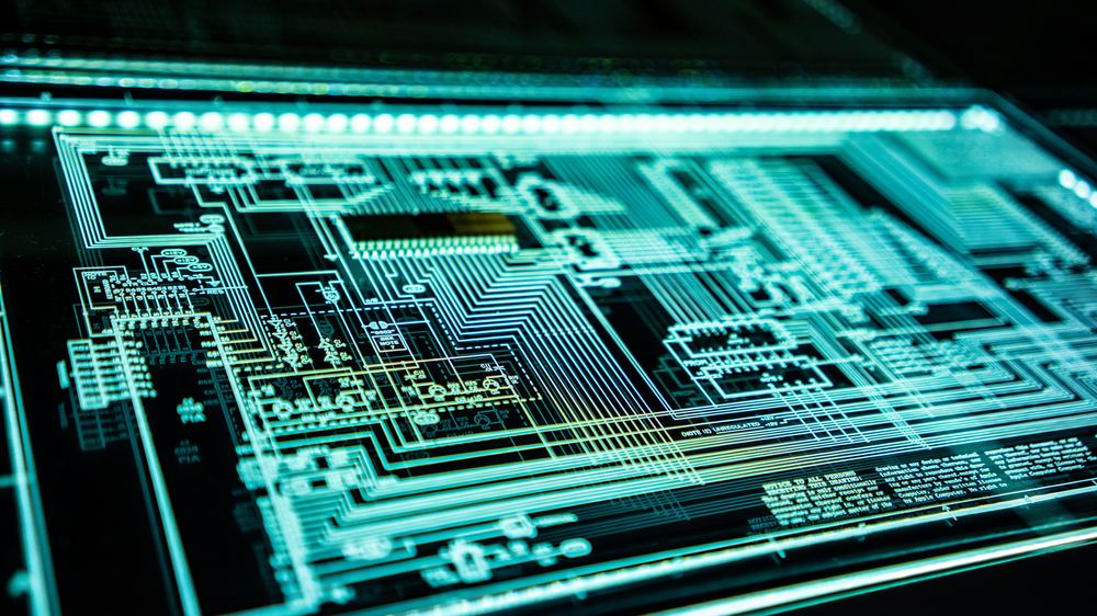 Circuit imprimé vu de près